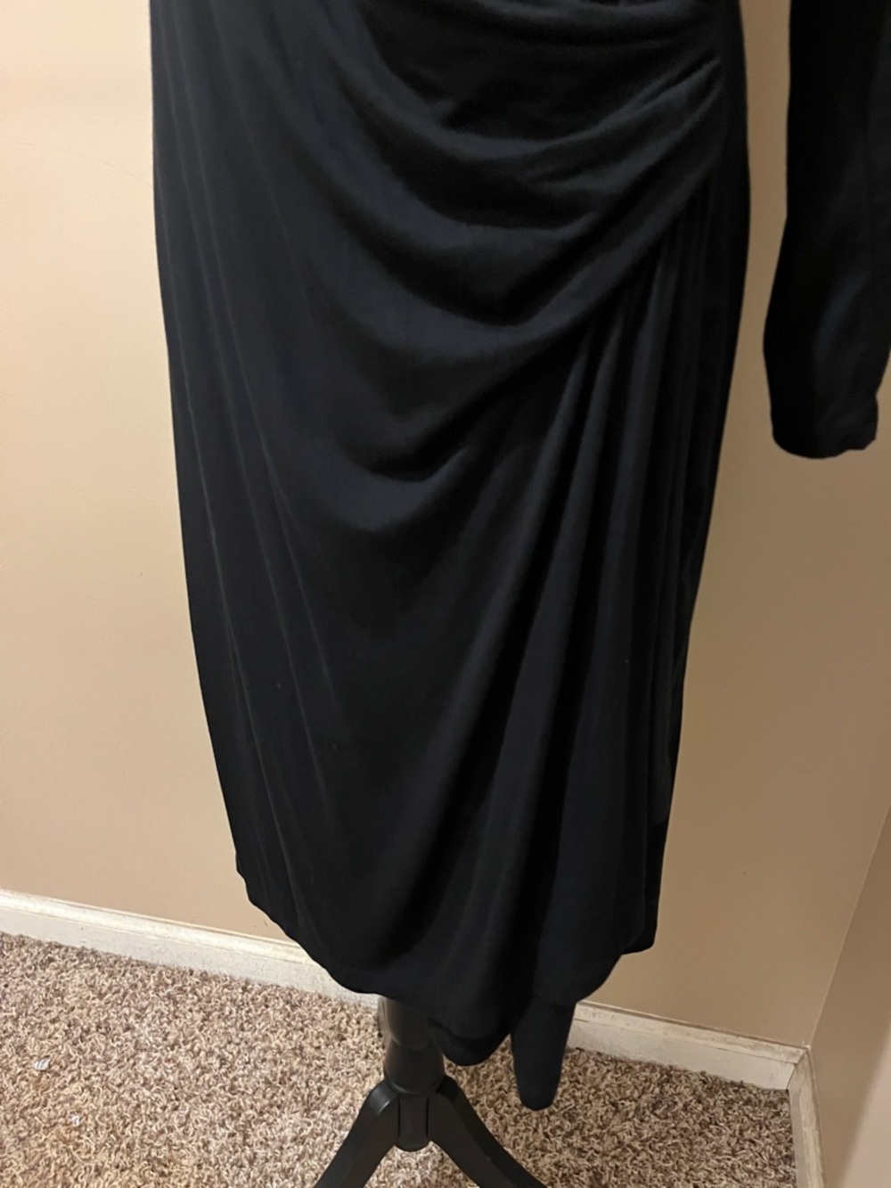 Belle by Kim Gravel Black Long-Sleeve Draped Wrap Dress - Picture 6 of 9